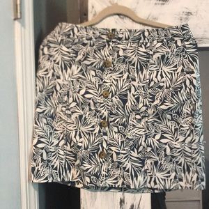 Loft Leaf Print Skirt